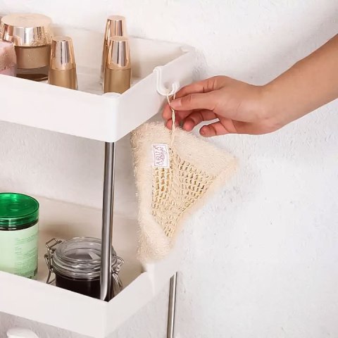 Plastikowy Regał Łazienkowy Z 4 Półkami Kółka Biały Modernhome