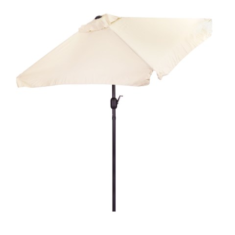 Prostokątny Duży Parasol Ogrodowy Skośny Łamany Z Korbą Beżowy 200x140 Cm Multigarden