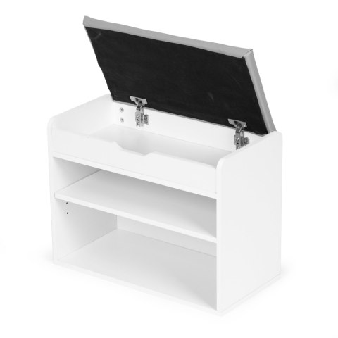 Szafka Na Buty Z Otwieranym Siedziskiem 2 Półki Biała Modernhome