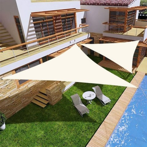 Żagiel Przeciwsłoneczny Daszek Wodoodporny 3x3x3m Beżowy Multigarden