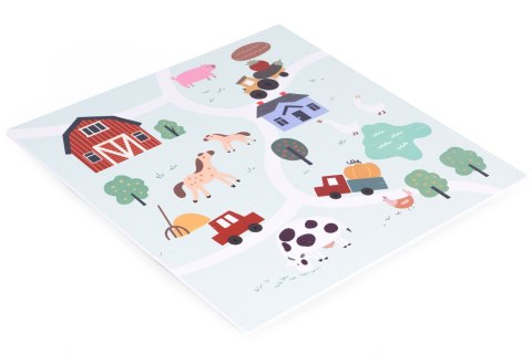 Duża Mata Piankowa Eva Dla Dzieci Farma 90,5x90,5 Cm 21 El. Ecotoys