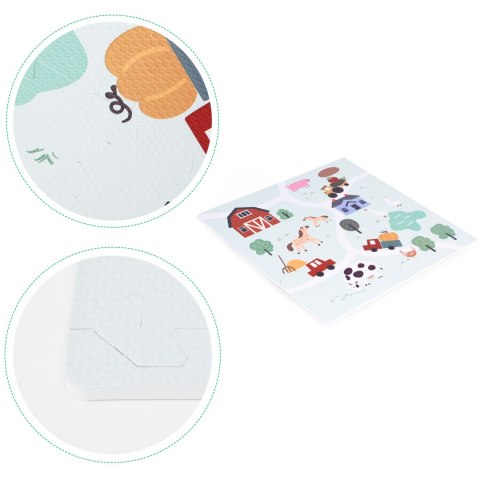 Duża Mata Piankowa Eva Dla Dzieci Farma 90,5x90,5 Cm 21 El. Ecotoys