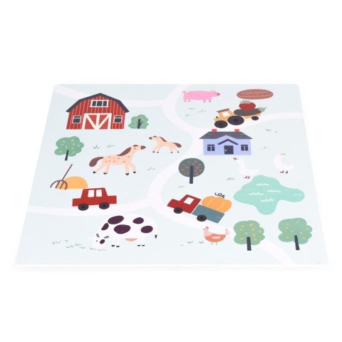 Duża Mata Piankowa Eva Dla Dzieci Farma 90,5x90,5 Cm 21 El. Ecotoys