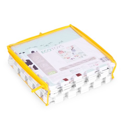 Duża Mata Piankowa Eva Dla Dzieci Farma 90,5x90,5 Cm 21 El. Ecotoys