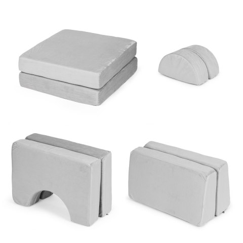 Fotel Modułowy Dla Dzieci Diy 8 Miękkich Poduch Składany - Szary Ecotoys