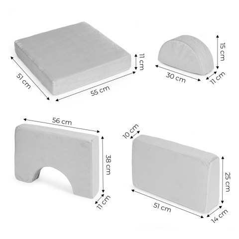 Fotel Modułowy Dla Dzieci Diy 8 Miękkich Poduch Składany - Szary Ecotoys