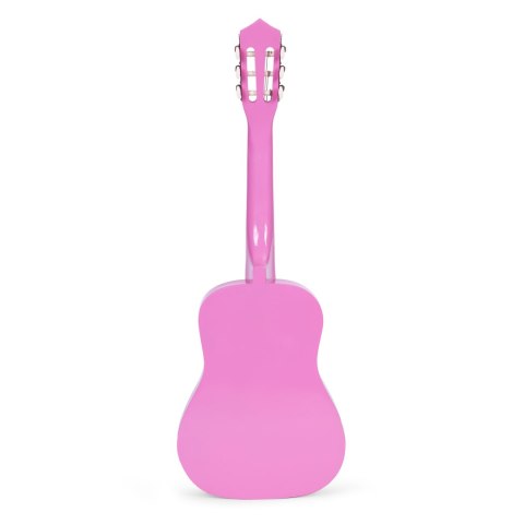 Gitara Dla Dzieci Różowa Duża - 30 Drewniana 6 Strun Metalowe I Nylonowe Ecotoys