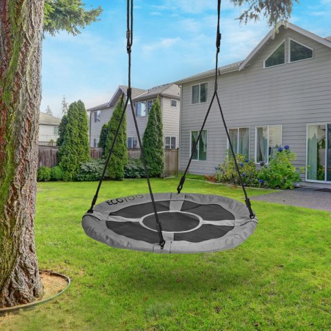 Huśtawka Ogrodowa Bocianie Gniazdo 100 Cm Szara Ecotoys