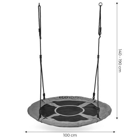 Huśtawka Ogrodowa Bocianie Gniazdo 100 Cm Szara Ecotoys