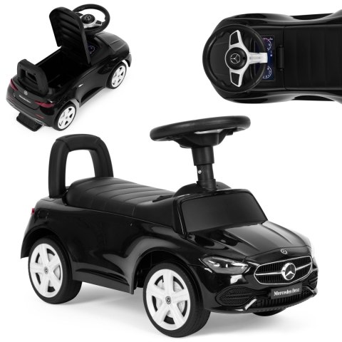 Jeździk Autko Mercedes C Class Interaktywna Kierownica Dźwięki Czarny