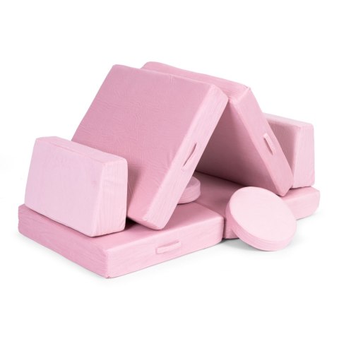 Sofa Modułowa Duża Składana Dla Dzieci Diy 8 Miękkich Poduch - Różowa Ecotoys