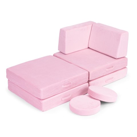 Sofa Modułowa Duża Składana Dla Dzieci Diy 8 Miękkich Poduch - Różowa Ecotoys
