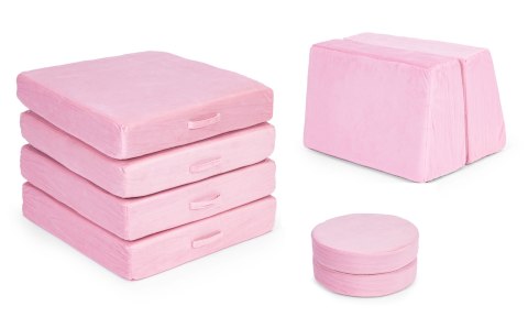 Sofa Modułowa Duża Składana Dla Dzieci Diy 8 Miękkich Poduch - Różowa Ecotoys
