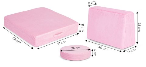Sofa Modułowa Duża Składana Dla Dzieci Diy 8 Miękkich Poduch - Różowa Ecotoys