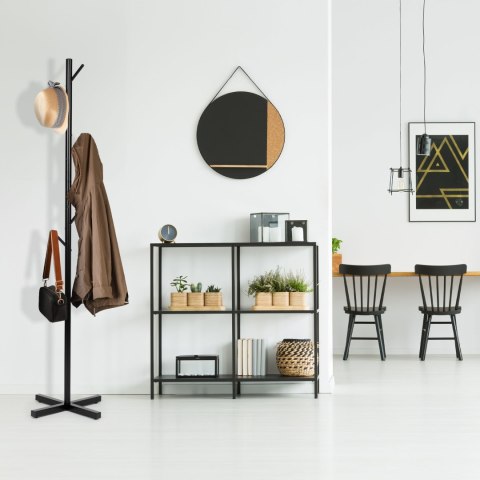 Stojący Wieszak Na Ubrania Prosty Metalowy 7 Haczyków 177 Cm Modernhome