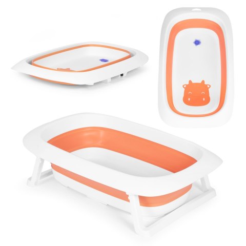 Wanienka Dla Dzieci Wanna Pomarańczowa Składana Z Odpływem 81 Cm - Krówka Ecotoys