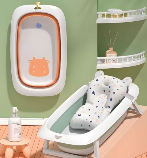 Wanienka Dla Dzieci Wanna Pomarańczowa Składana Z Odpływem 81 Cm - Krówka Ecotoys