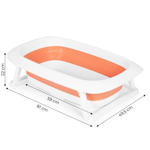Wanienka Dla Dzieci Wanna Pomarańczowa Składana Z Odpływem 81 Cm - Krówka Ecotoys