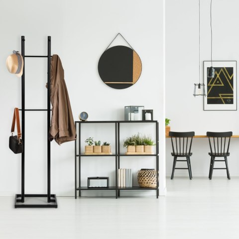 Wieszak Stojący 8 Haczyków 175 Cm Metal Czarny Modernhome