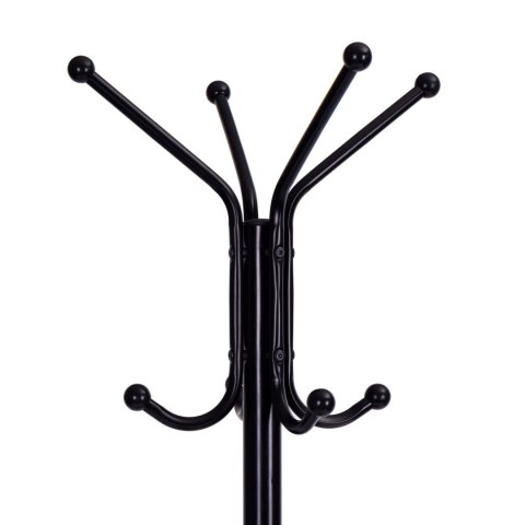 Wieszak Stojący Z Półkami 8 Haczyków 180 Cm Metal Czarny Modernhome