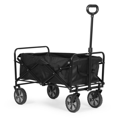 Wózek Transportowy Składany Duży Wózek Ogrodowy Plażowy Czarny 47x105 Cm Multigarden