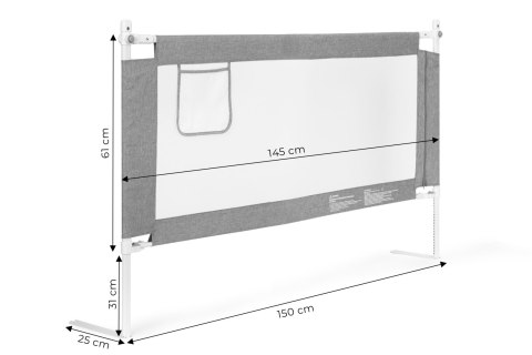 Barierka Ochronna Na Łóżko 150 Cm Osłona Zabezpieczenie Dla Dzieci Ecotoys