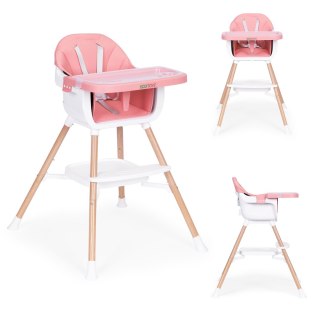 Fotelik Krzesełko Do Karmienia Dzieci 2w1 Różowy Ecotoys