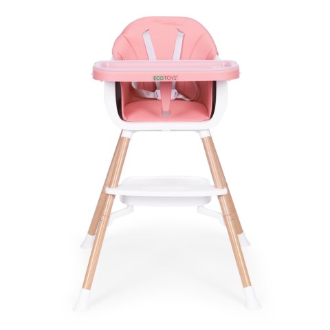 Fotelik Krzesełko Do Karmienia Dzieci 2w1 Różowy Ecotoys