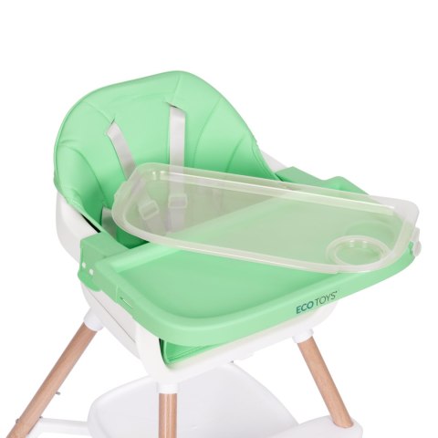 Fotelik Krzesełko Do Karmienia Dzieci 2w1 Zielony Ecotoys