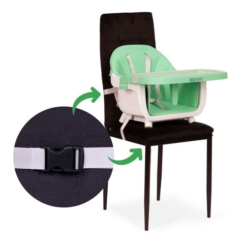 Fotelik Krzesełko Do Karmienia Dzieci 2w1 Zielony Ecotoys