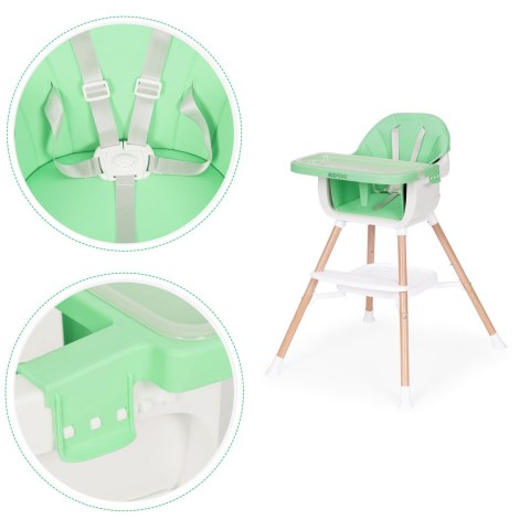 Fotelik Krzesełko Do Karmienia Dzieci 2w1 Zielony Ecotoys