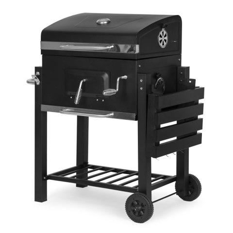 Grill Węglowy Duży Ogrodowy Z Pokrywą Termometr Półki Koła Dmuchawa Gratis