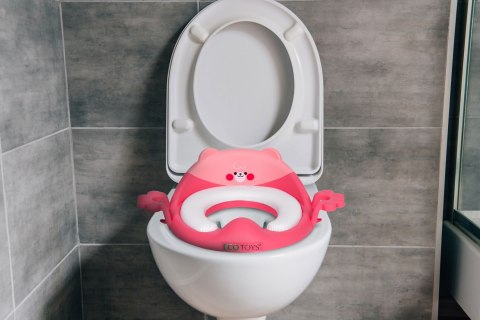 Nakładka Na Toaletę Dla Dzieci Uchwyty Miękka Poduszka Różowa Ecotoys