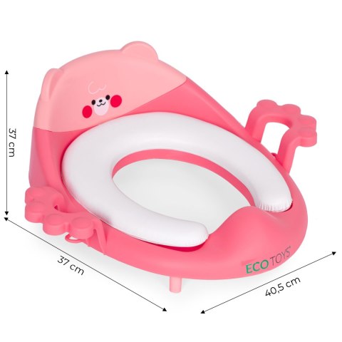 Nakładka Na Toaletę Dla Dzieci Uchwyty Miękka Poduszka Różowa Ecotoys