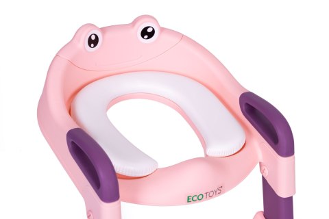 Nakładka Na Toaletę Dla Dzieci Ze Schodkami I Drabinką Różowa Ecotoys