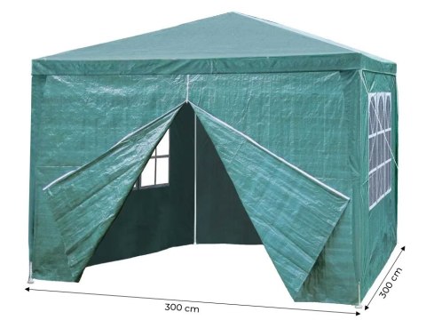 Namiot Pawilon Ogrodowy Handlowy 3x3 M 4 Ścianki Zielony Multigarden