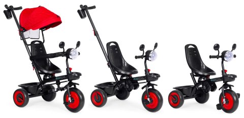 Rowerek Trójkołowy Dla Dzieci Spacerówka 3w1 Obracane Siedzisko Daszek Czerwony Ecotoys