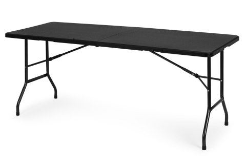 Stół Cateringowy 180 Cm Składany W Walizkę Czarny Multigarden