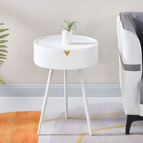 Stolik Nocny Okrągły Stoliczek Zdejmowany Blat Z Tworzywa - Modernhome