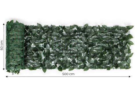 Sztuczny Bluszcz Żywopłot 500x50 Cm Zielona Osłona Na Balkon Maskująca