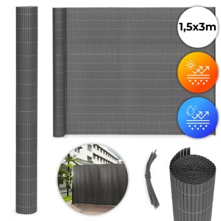Dwustronna Mata Bambusowa 150x300 Cm Na Balkon Taras Ogrodzenie Antracyt Multigarden