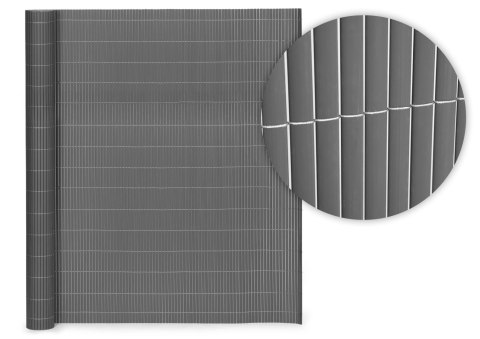 Dwustronna Mata Bambusowa 150x300 Cm Na Balkon Taras Ogrodzenie Antracyt Multigarden