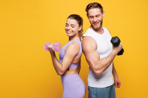 Hantle Sześciokątne Zestaw 2x5 Kg Ciężarki Do Ćwiczeń Obciążniki Fitness Różowe Modernhome