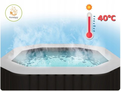 Nadmuchiwane Spa Ośmiokątne Basen Z Hydromasażem 4 Os. 180x71 Cm Akcesoria Premium Intex 28458