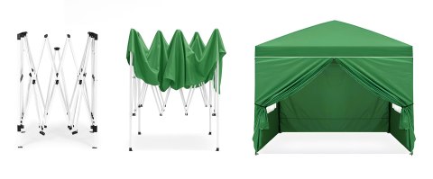 Namiot Pawilon Ogrodowy 3x3 M Rozkładany Automatycznie + 4 Ścianki Boczne Multigarden