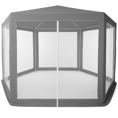 Namiot Pawilon Ogrodowy Handlowy 2x2x2 M Z Moskitierą Szary Multigarden