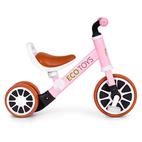 Rowerek Trójkołowy Biegowy Z Pedałami 2w1 Różowy Ecotoys