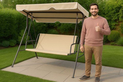 Siedzisko Podkład Do Huśtawki Ogrodowej 127x100 Cm Beżowe Multigarden