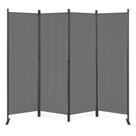 Składany Parawan Ogrodowy Pokojowy 4-Panelowy 167x216 Cm Szary Multigarden