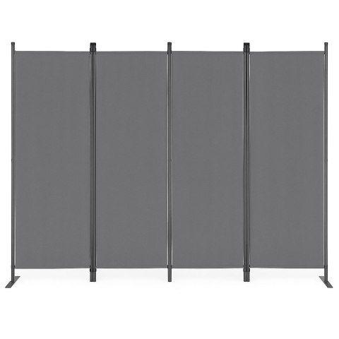 Składany Parawan Ogrodowy Pokojowy 4-Panelowy 167x216 Cm Szary Multigarden